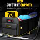 MIKKUPPA Car Trunk Organizer - 75L Collapsible Trunk Organizer for Groceries, Trunk Storage Organizers for SUV Auto Truck Van with Non Slip Bottom (Black)