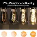 E26 ST64 Vintage Edison Light Bulbs, Smoky Grey Coated Glass, Dimmable, 4W(20W Equivalent) 150 Lumens, 2700K Soft White, Spiral Filaments Design, Antique Style, 25000 Hrs, 6-Pack