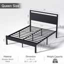 Easy to Assemble Queen Bed Frame with Wood Headboard & Footboard, Tool-Free Metal Platform Bed Frame, Upgraded Heavy Duty Sturdy Foundation, No Noise, No Box Spring Needed,Large Under Storage, Black