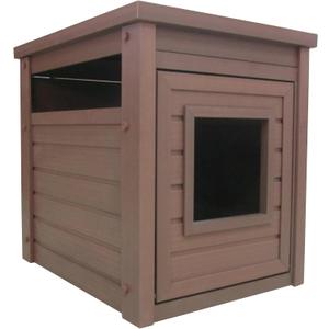 New Age Pet ECOFLEX Litter Loo Standard & Jumbo Sizes, 4 Colors, Moisture and Odor Resistant Enclosure & End Table, No‑Tools Assembly, Russet Brown, Standard
