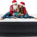 Simple Deluxe Camping Air Mattress with Built-in Electric High-Speed Pump, Blow Up Inflatable Airbed with Carrying Bag for Home Guests & Travel, Waterproof Foldable Portable (Queen-18'' height)