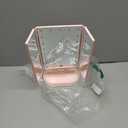 deweisn Trifold Lighted Vanity Makeup Mirror with 21 LED Lights,1x/2x/3x Magnification and Touch Screen Dimming,Two Power Supplies Makeup Mirror, Gift for Women (Pink)