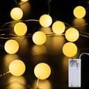 Lomotech Battery Operated Christmas Lights - 2 Pack Total 13ft 40LEDs Battery Ball Lights with Timer for Home, Garden, Party, Holiday, Tree Decoration (Warm White)