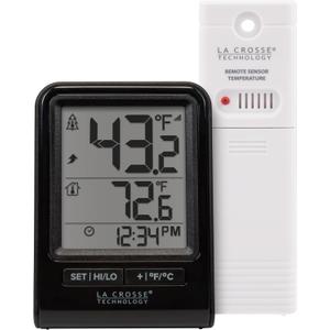La Crosse Technology 308-1409BNH-CBP Battery Operated Wireless Digital Thermometer - Black