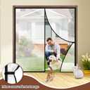 Transparent Insulated Door Curtain, Sunmoxia Magnetic Thermal Insulated Door Screen Auto Closer Screen Door for Kitchen, Bedroom, Air Conditioner Room, Fits Door up to 72" x 80"