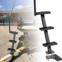 Boat Trailer Steps with Handrail, Heavy Duty Trailers Tongue Step Ladder,Compatible with Most Deep V Boat, Universal Non-Slip 4 Steps Ladder with 450lbs Capacity, Anti-Rust