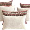 Tapestry Stylish Red-Black 22"x22" Pillow Cover Sham Cushion Case Ethnic Oriental Kilim Style Throw Decorative for Home Decor, Sofa, Couch, Porch, Patio, Veranda