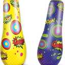 2 Pack Inflatable Bopper, 47 Inches Kids Punching Bag with Bounce-Back Action, Inflatable Punching Bag for Kids Presents