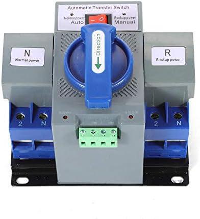 110V Dual Power Automatic Transfer Switch Dual Power Generator Changeover Switch 50HZ/60HZ (2P 63A Blue)