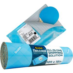 Scotch Flex and Seal Shipping Roll, 10 ft x 15 in, Just Ship It, No Boxes, No Tape, Easy Packaging Alternative to Poly Mailers, Shipping Bags, Bubble Mailers, Padded Envelopes, Boxes (FS-1510)