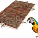 15.7 11.8 inch Large Bird Perch Stand Platform, Natural Wooden Small Animals Cage Accessories, Rectangle Stand Perch Shelf for Parrot Parakeet Cockatiel Rat Hamster Guinea Pig Conures Chinchillas