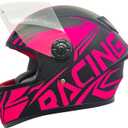 SanQing Kids Full Face Motorcycle Helmet Motocross Dirt Bike ATV BMX Go-Kart Off-Road 4 Wheeler Boy Girl Children Helmet with Sun Visor DOT Approved (Large, Pink)