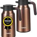 Carafes for Hot Liquids 68 oz - 12 Hour Stainless Steel Thermal Coffee Carafe-Insulated Coffee Carafes For Keeping Hot/Cold Coffee, Tea, Water, Drink Dispenser for Parties(2 gold)