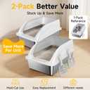 Stainless Steel Litter Box 2 Pack, XL Extra Large Cat Litter Box with High Sides & Anti-Leak, Jumbo Metal Litter Pan for Multi-Cat Homes, Non-Stick Easy Clean Odor Control for Big Cats