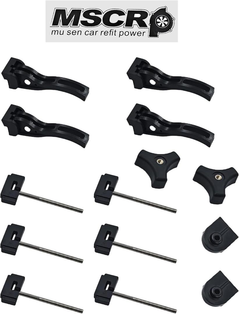 Universal Truck Tonneau Cover Replacement and Accessories Part Kit for Hard Tri-fold & Quad-fold Truck Bed Cover Include Nut, T-Bolt and Tonneau Cover Clamp, Rear Clamp