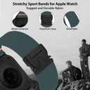 Elastic Sport Band for Apple Watch Ultra 3/2/1 Bands 49mm 46mm 45mm 44mm 42mm 41mm 40mm 38mm Men Women, Adjustable Parachute Buckle Nylon Fabric Wristband for iWatch Series 11 10 SE 9 8 7 6 5 4 3