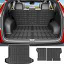 powoq Cargo Mat Compatible with 2022-2025 2026 Tucson Trunk Mat Cargo Liner TPE All Weather Protection Trunk Liner Backrest Replacement for 2022-2025 2026 Tucson Accessories (Trunk Mat+Backrest Mats)