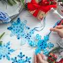 Karenhi 24 Sets Winter Snowflake Crafts Kit DIY 3D Felt Snowflake Ornament Craft Kits Make Your Own Christmas Tree Hanging for Xmas Tree Decoration Winter Party Favors