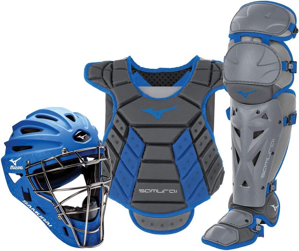 Mizuno Samurai Womens Boxed Catcher's Gear Set, Grey-Royal, 13-15" Women's
