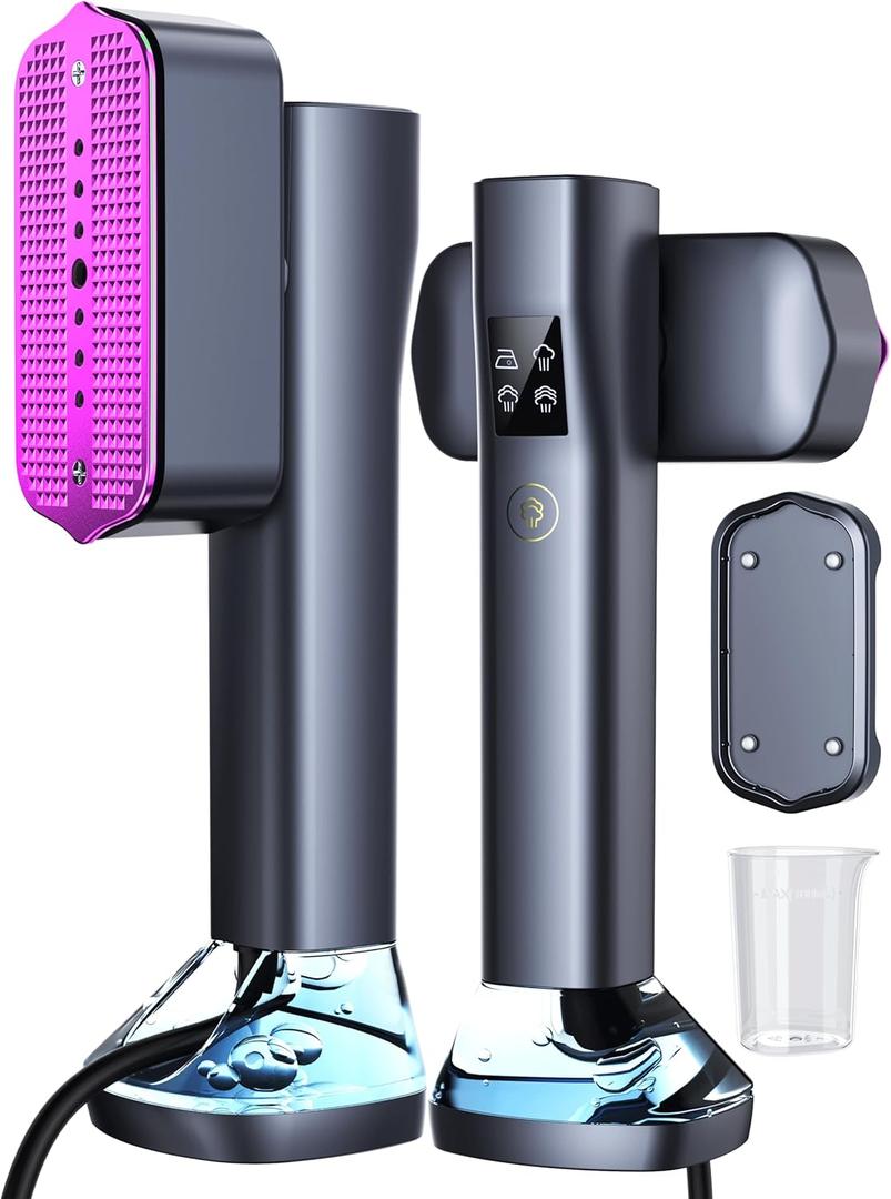 Steamer for Clothes,Portable Handheld Garment Steamer, 200ml Capacity,1000W 15s Fast Heat-UP, Leak-Proof Fabric Quick Wrinkle Remover Ceramic Panel, 2-in-1 Dry & Wet Iron for Home and Travel -Purple