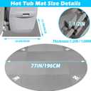 Hot Tub Mat for Inflatable Tub, 77IN Hot Tub Pad Foundation, Upgraded Thickened Eva Foam Padding for Outdoor Hot Tubs | Interlocking Patio Tiles Outdoor (1/2" Thickness), EVA-round1.2