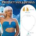 3 Pcs Princess Costume Accessories Female Warrior Long White Hair Gold Earrings Crystal Necklace for Women Halloween Dress up