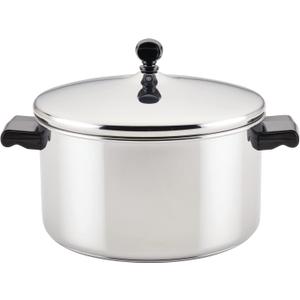 Farberware Classic Stainless Steel 6-Quart Stockpot with Lid, Stainless Steel Pot with Lid, Silver