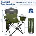 Outdoor Folding Camping Chairs 2 Pack, 350 lbs Capacity, Green