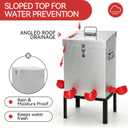 3 Gal Galvanized Steel Poultry Waterer, Automatic Poultry Waterer | Chicken Waterer with 4 Water Cups, Reinforced Base & Secure Latch, Heavy Duty Watering System for Backyard Chickens Ducks
