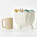 Bath Toy Storage - 2 Piece Baby Bathtub Toy Holder With Removable Base For Draining - 1 Silicone rinse cup Drying -Bathroom Toy Organizer for Baby Bath toys Outside Tube (Bath Buddy Toy Storage)