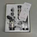 CIRCLE JOY Rechargeable Electric Wine Opener Set 8-in-1 Stainless Steel Automatic Wine Bottle Opener Gift Set w/Electric Wine Aerator Pourer, Foil Cutter, Wine Drip Ring, Vacuum Pump & 2 Wine Stoppers