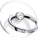 Transparent Phone Ring Holder Grip - EI Sonador Clear Cell Phone Ring Stand Holder Finger Grip Kickstand 360 Rotation, Compatible with Most of Phones, Tablets and Case (2 Silver Diamond)