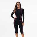 ODIZLI Women's Modest Swimming Suit Long Sleeve Zip Up Boyleg Swimsuit Surfing Bathing Suit Wetsuit (Black, XS)