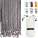 BAY LAUREL Turkish Beach Towel with Travel Bag 39 x 71 Quick Dry Sand Free Lightweight Large Oversized Towels Light