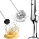 SOUTHMAN Milk Frother Handheld Foamer with Stainless Steel Stand, 3 Speeds Control, Electric Milk Frother Rechargeable Coffee Whisk, Drink Mixer for Latte, Cappuccino