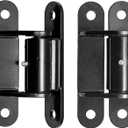 2 Pack Heavy Duty Gate Hinges 7" Sealed Bearings Adjustable Yoke Pivot Suitable for Large Driveway Gates Carbon Up to 1100 Pounds Black