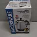 Farberware Electric Coffee Percolator, Stainless Steel Basket, Automatic Keep Warm, No-Drip Spout, 8 Cup