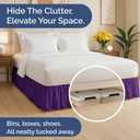 Bedskirt Queen Size Ruffle - Ruffled Bed Skirt - 12 Inch Drop - Purple