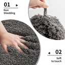 Disolla Toilet Mat 22x24 - Non Slip Fluffy U-Shaped Contour Rug, Ultra-Soft Plush Toilet Floor Mat, Absorbent & Machine Washable, Dark Grey