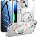 Privacy Case for iPhone 13/iPhone 14 with 360Stand [Built-in Anti Peeping Screen Protector] [Compatible with MagSafe] [Magnetic Ring ] Full Body Protective Phone Cover 6.1", Clear