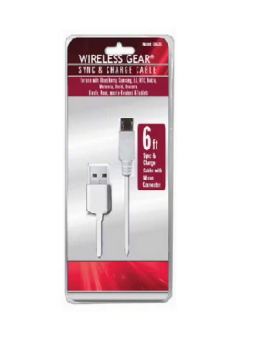 Wireless Gear Sync & Charge Cable White 6ft
