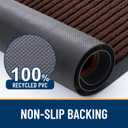 OLANLY Front Door Mat Indoor Outdoor Entrance, 2-Pack 29.5 x 17 Inch, Waterproof Heavy Duty Doormat, Fade Resistant, Low Profile, Easy Clean Patio Porch Welcome Floor Mats for Entry, Brown