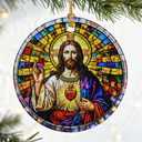2 x Christian Gift: Jesus Christ Ornament | Christmas Ornaments (Christmas Tree Decorations), Christian Home Decor, Religious Holiday Ornament, Religious Gifts & Xmas Gifts