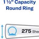 Avery Standard View 3 Ring Binders, 1.5" Round Rings, 275-Sheet Capacity, 2.1 Inch Wide Spine, White Binders, Ideal for Lightweight Organization and Occasional Referencing (12-Pack of 05726)
