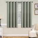 H.VERSAILTEX Blackout Room Darkening Thermal Insulated Grommet Window Curtain for Living Room, Light Sage,52x63-inch,Sold by 2 Panels
