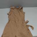 ABOCIW Womens High Neck Tennis Dress Sleeveless Wrap Skirt Built in Shorts Golf Athletic Dress Workout Rompers (Small, Brown)