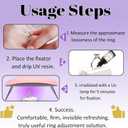 Ring Size Adjuster - CAMUTKRY Invisible Solution with UV Resin, Ring Fixators & UV LED Lamp for Loose Rings, Fits Any Ring Size, Easy to Apply & Remove