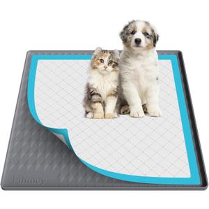 Pee Pad Holder for Dogs,Silicone Dog Puppy Pad Holder, 24 x 24 No Spill Raised Lip High Edge,Portable, Leak-Proof Mat Holder for Dog Training Pads,Square Potty Trays for Home Floor Protection (Dark Grey)