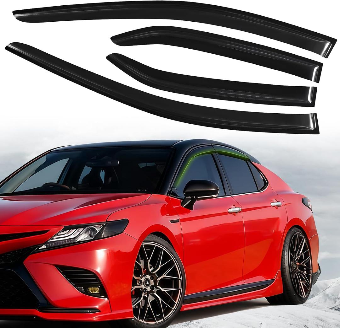 Window Visors for Toyota Camry 2025 2026 Rain Guards,Tape-On Window Deflector Wind Sun Visor for Camry Accessories (Fit 25 26)