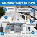 Step2 Fun with Friends Kids Kitchen Playset, Indoor/Outdoor Kitchenette with Lights & Sounds, Durable Plastic, 25-Piece Toy Accessories, Toddlers 2+ Years, Gray, 40.88" H x 35.75" W x 12.5" D